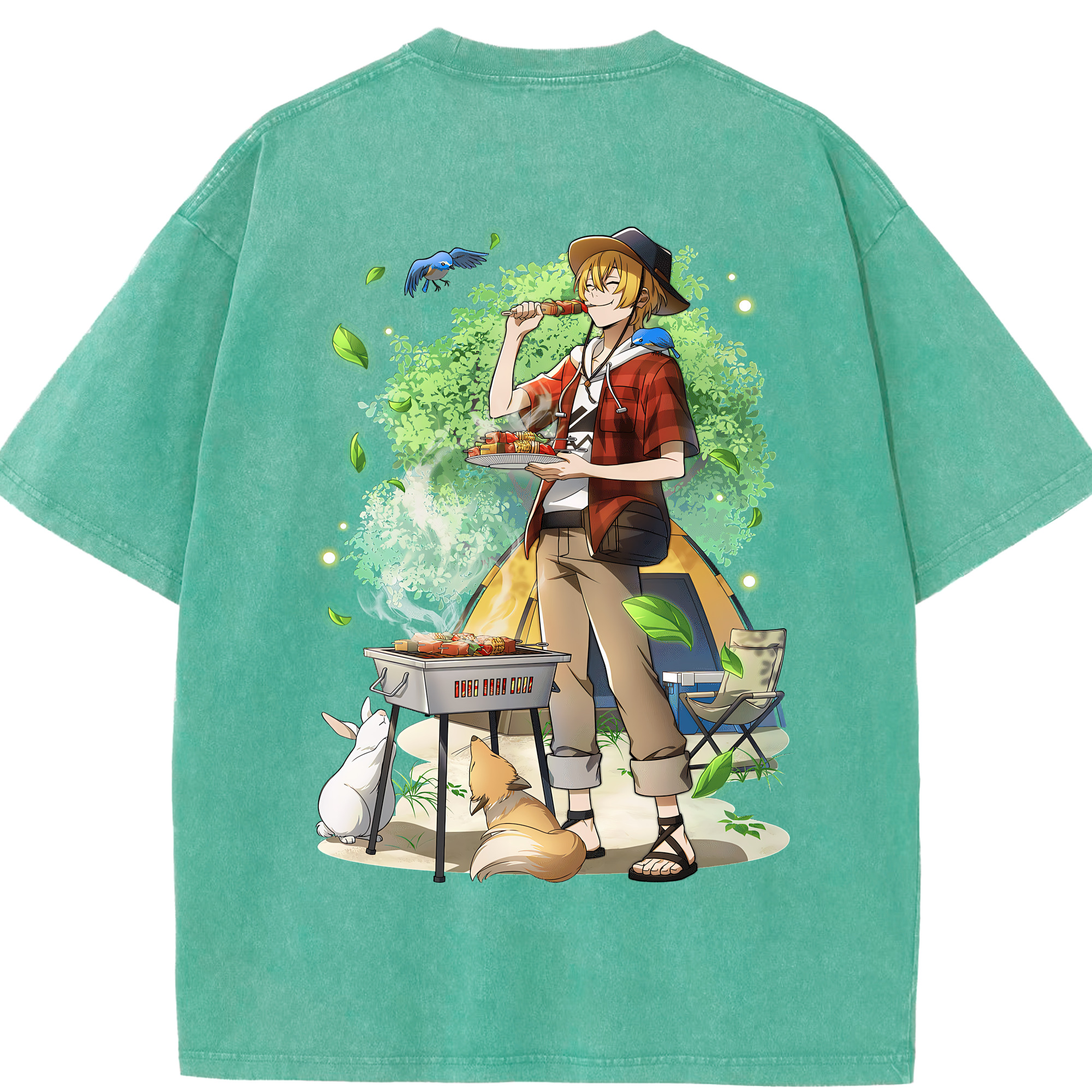 （画像用） 文豪ストレイドッグス Bungo Stray Dogs 綿100% ヴィンテージ風 半袖Tシャツ（背面プリント）